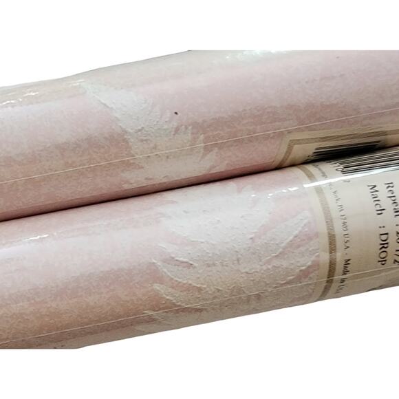 Wallpaper 2 New Rolls Carey Lind Pink White Textured Tropical 112 SQ FT Total - Picture 2 of 16